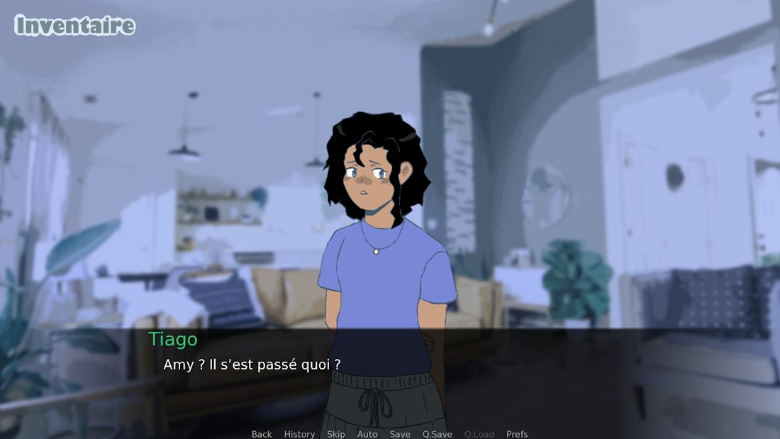 Dialogue entre deux personnages dans Amy
