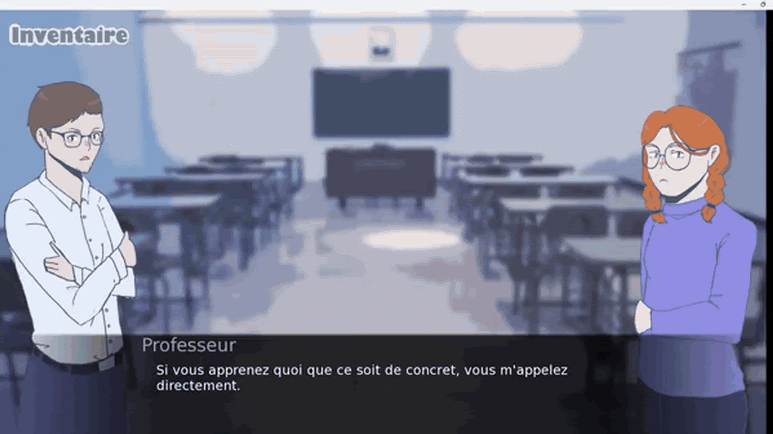 Scène animée d'Amy en salle de classe
