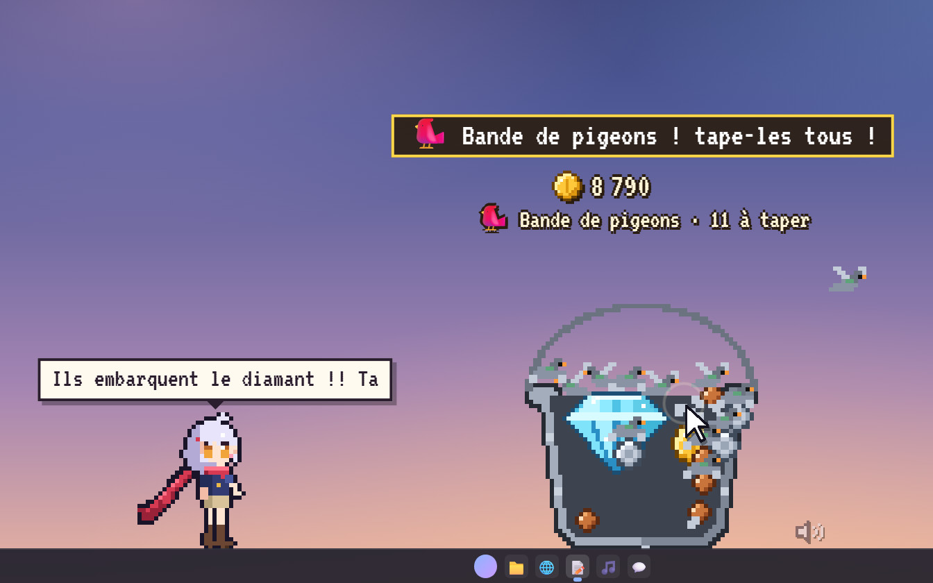 Une bande de pigeons emporte un gros diamant hors du seau
